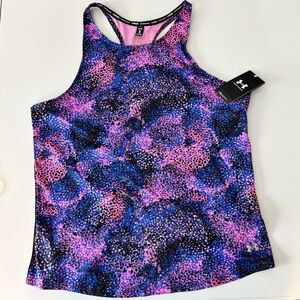 Under Armour Women's Pink and Blue Racerback Tank Top